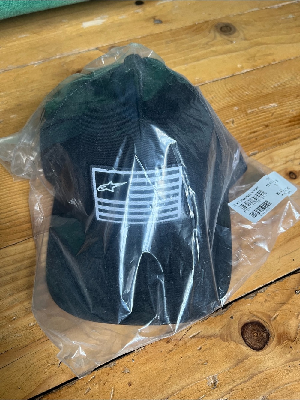 Brand New Alpinestars Black Cap with White Flag Logo